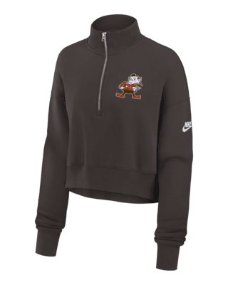 NFL TEAM APPAREL ハーフジップ Cleveland Browns Rewind Phoenix Women's Nike NFL Cropped 1/4-Zip